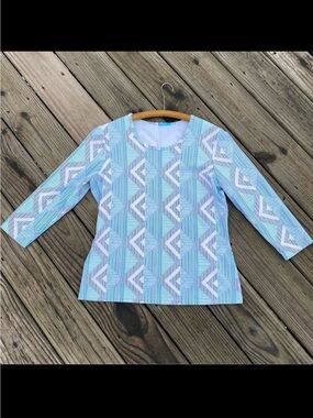 J. McLaughlin Catalina Knit Diamond Print Top